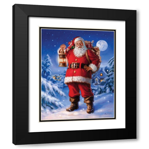 Christmas Eve Visit Black Modern Wood Framed Art Print with Double Matting by Missman, Mark
