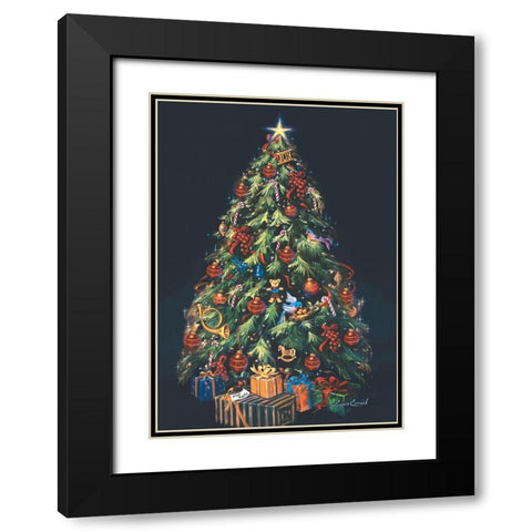 O Christmas tree Black Modern Wood Framed Art Print with Double Matting by Comish, Susan