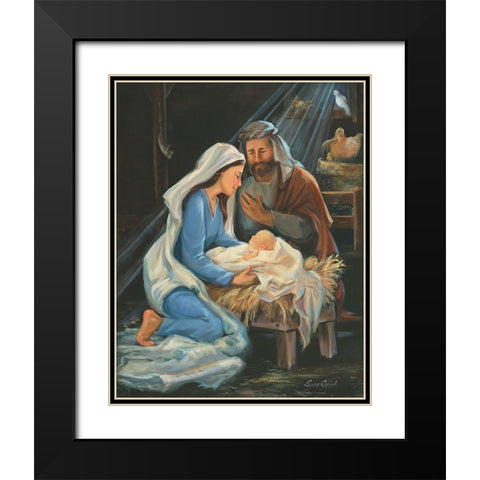 Birth Of Christ Black Modern Wood Framed Art Print with Double Matting by Comish, Susan