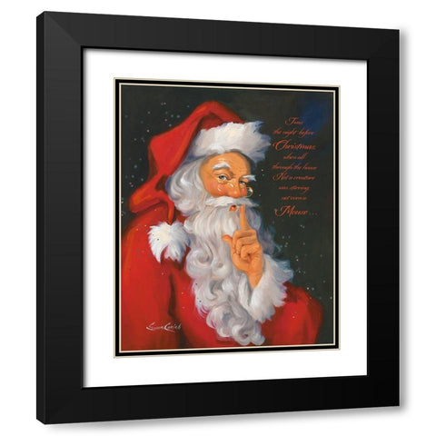 Twas the Night Before Black Modern Wood Framed Art Print with Double Matting by Comish, Susan