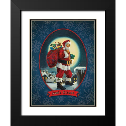 Santa Claus Black Modern Wood Framed Art Print with Double Matting by Comish, Susan