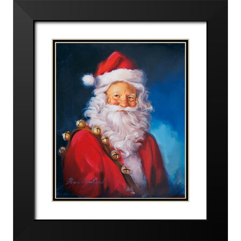 Santa Portrait Black Modern Wood Framed Art Print with Double Matting by Comish, Susan