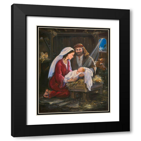 Silent Night Black Modern Wood Framed Art Print with Double Matting by Comish, Susan