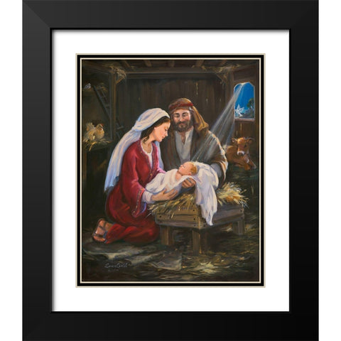 Silent Night Black Modern Wood Framed Art Print with Double Matting by Comish, Susan