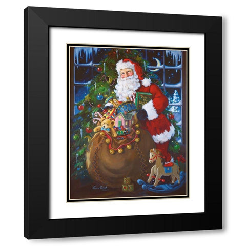 Twas The Night Before Christmas Black Modern Wood Framed Art Print with Double Matting by Comish, Susan