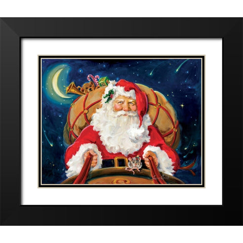 Santas On His Way Black Modern Wood Framed Art Print with Double Matting by Comish, Susan