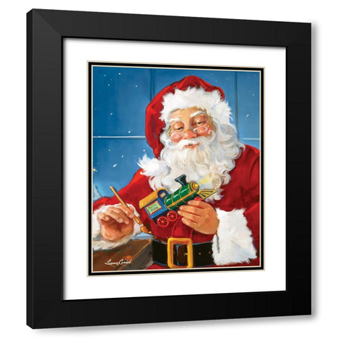 Santas Toys Black Modern Wood Framed Art Print with Double Matting by Comish, Susan