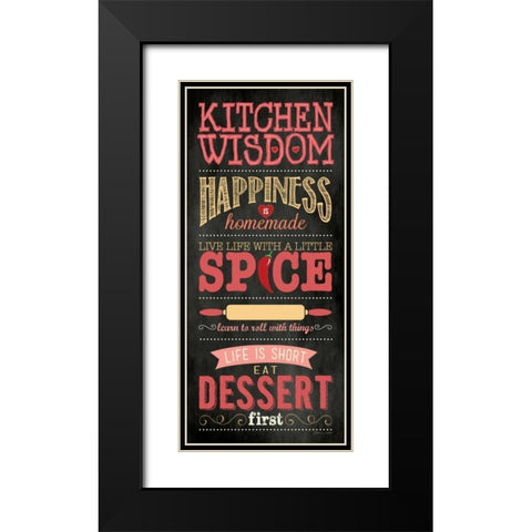 Kitchen Wisdom - Black Black Modern Wood Framed Art Print with Double Matting by Marrott, Stephanie