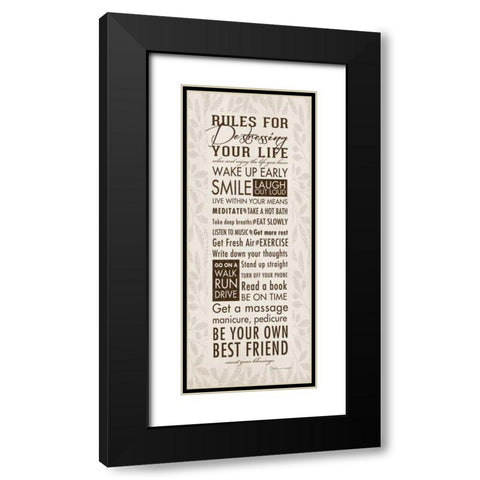Rules For Destressing Black Modern Wood Framed Art Print with Double Matting by Marrott, Stephanie