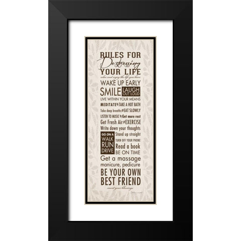 Rules For Destressing Black Modern Wood Framed Art Print with Double Matting by Marrott, Stephanie