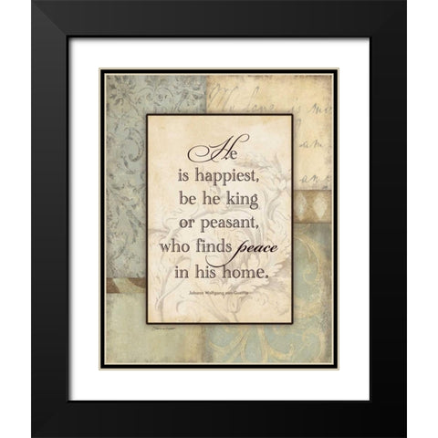 He Is Happiest Black Modern Wood Framed Art Print with Double Matting by Marrott, Stephanie