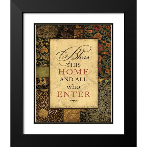 Bless This Home Black Modern Wood Framed Art Print with Double Matting by Marrott, Stephanie