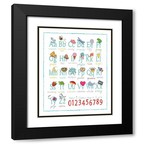 Alphabet On White Black Modern Wood Framed Art Print with Double Matting by Marrott, Stephanie
