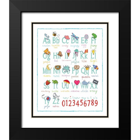 Alphabet On White Black Modern Wood Framed Art Print with Double Matting by Marrott, Stephanie