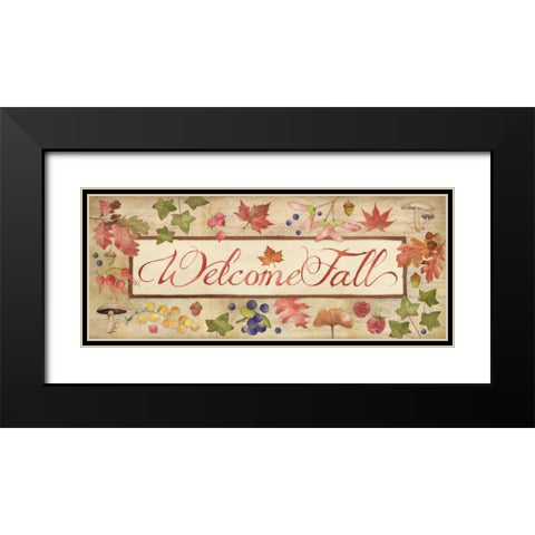 Welcome Fall Black Modern Wood Framed Art Print with Double Matting by Marrott, Stephanie
