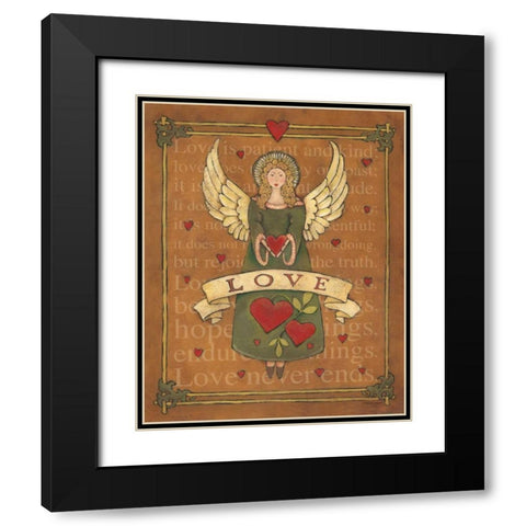 Angel Love Black Modern Wood Framed Art Print with Double Matting by Marrott, Stephanie