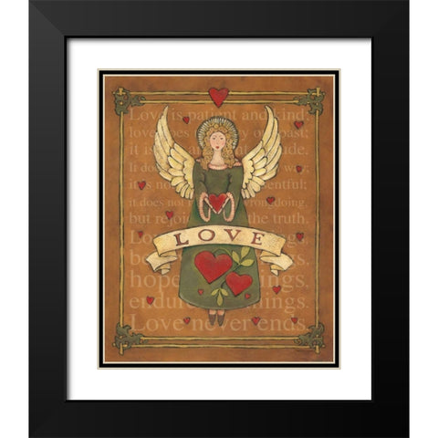 Angel Love Black Modern Wood Framed Art Print with Double Matting by Marrott, Stephanie