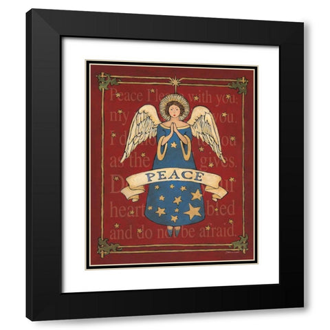 Peace Angel Black Modern Wood Framed Art Print with Double Matting by Marrott, Stephanie