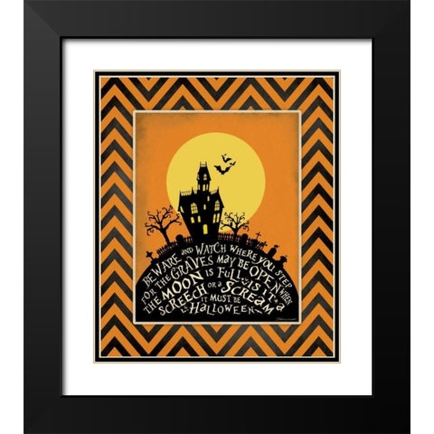 Beware Black Modern Wood Framed Art Print with Double Matting by Marrott, Stephanie