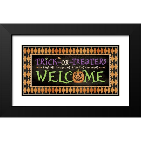 Welcome Black Modern Wood Framed Art Print with Double Matting by Marrott, Stephanie