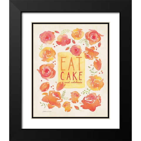 Eat Cake Black Modern Wood Framed Art Print with Double Matting by Marrott, Stephanie