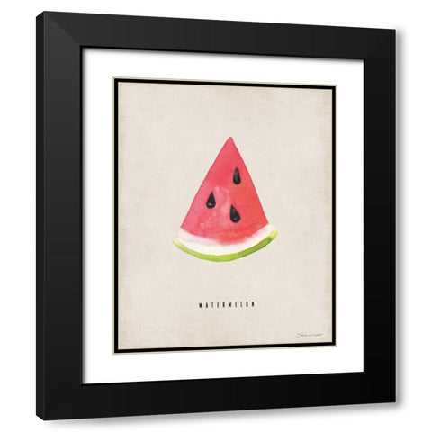 Watermelon Black Modern Wood Framed Art Print with Double Matting by Marrott, Stephanie
