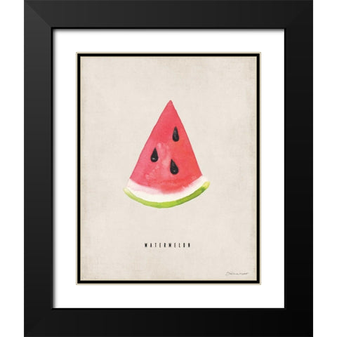 Watermelon Black Modern Wood Framed Art Print with Double Matting by Marrott, Stephanie