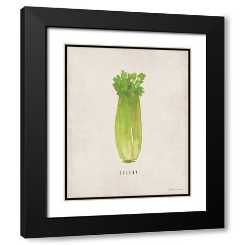 Celery Black Modern Wood Framed Art Print with Double Matting by Marrott, Stephanie