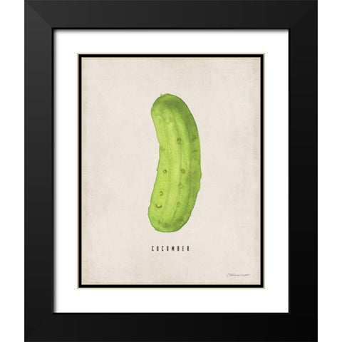 Cucumber Black Modern Wood Framed Art Print with Double Matting by Marrott, Stephanie