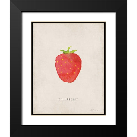Strawberry Black Modern Wood Framed Art Print with Double Matting by Marrott, Stephanie