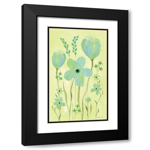 Bluebells Black Modern Wood Framed Art Print with Double Matting by Marrott, Stephanie
