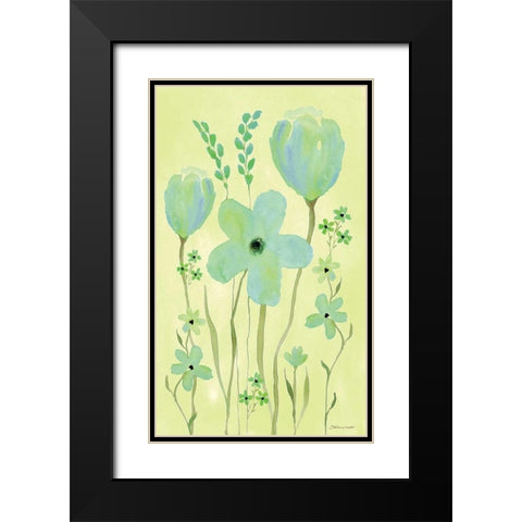 Bluebells Black Modern Wood Framed Art Print with Double Matting by Marrott, Stephanie