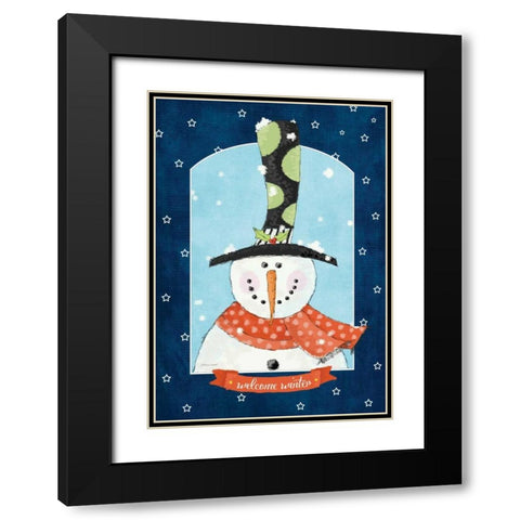 Winter Welcome Black Modern Wood Framed Art Print with Double Matting by Marrott, Stephanie