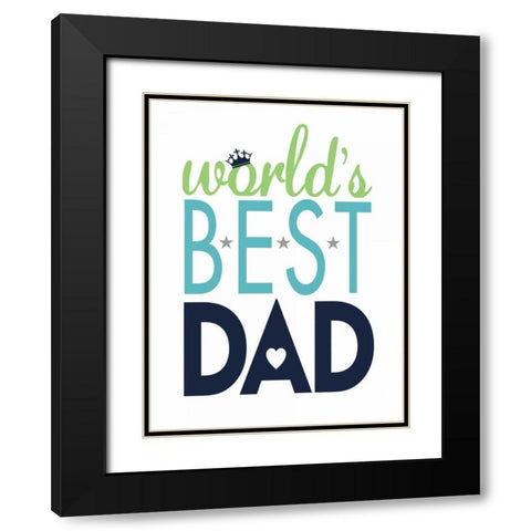 Best Dad II Black Modern Wood Framed Art Print with Double Matting by Marrott, Stephanie