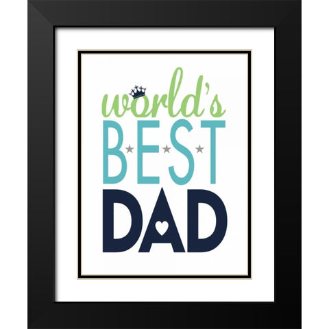 Best Dad II Black Modern Wood Framed Art Print with Double Matting by Marrott, Stephanie