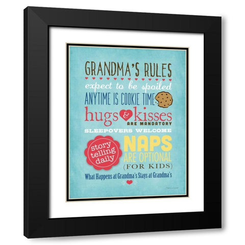 Grandmas Rules II Black Modern Wood Framed Art Print with Double Matting by Marrott, Stephanie