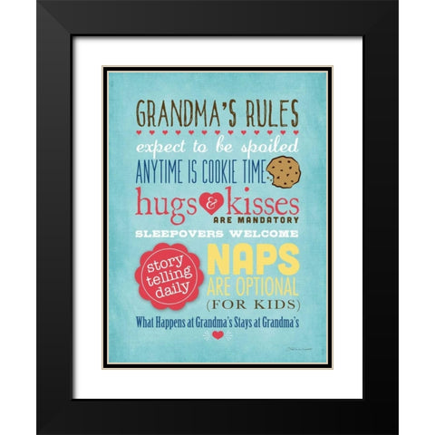 Grandmas Rules II Black Modern Wood Framed Art Print with Double Matting by Marrott, Stephanie