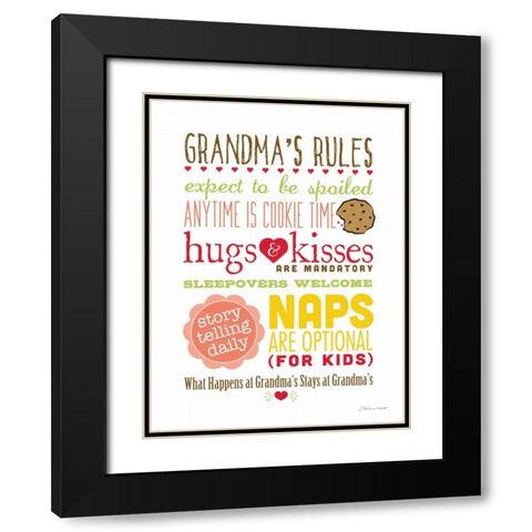 Grandmas Rules I Black Modern Wood Framed Art Print with Double Matting by Marrott, Stephanie