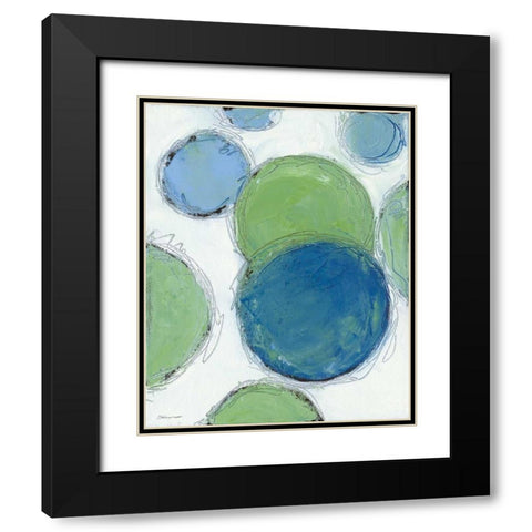 Bubbles I Black Modern Wood Framed Art Print with Double Matting by Marrott, Stephanie