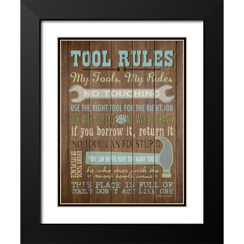 Tool Rules I Black Modern Wood Framed Art Print with Double Matting by Marrott, Stephanie