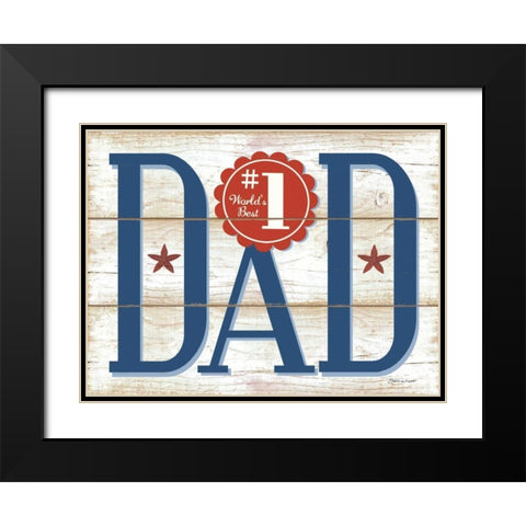 #1 Dad F Black Modern Wood Framed Art Print with Double Matting by Marrott, Stephanie