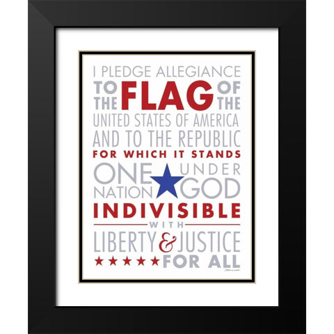 Pledge of Allegience I Black Modern Wood Framed Art Print with Double Matting by Marrott, Stephanie