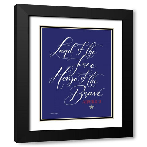 Brave Blue Black Modern Wood Framed Art Print with Double Matting by Marrott, Stephanie