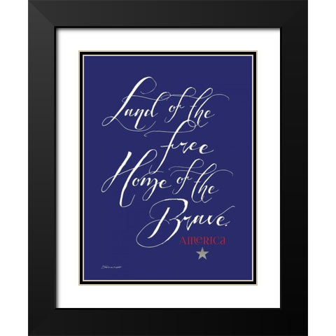 Brave Blue Black Modern Wood Framed Art Print with Double Matting by Marrott, Stephanie