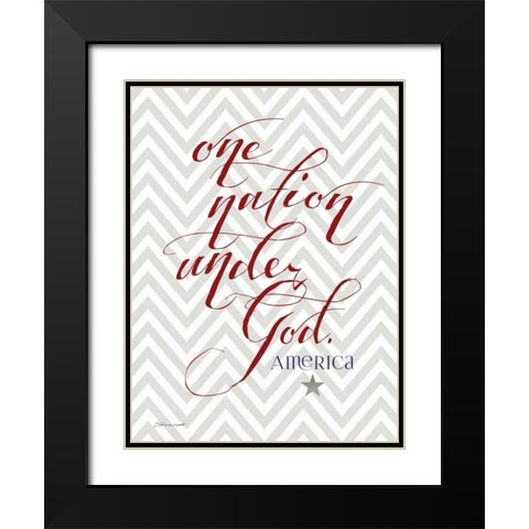 One Nation Black Modern Wood Framed Art Print with Double Matting by Marrott, Stephanie