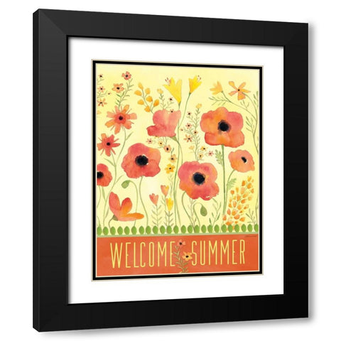 Welcome Summer Black Modern Wood Framed Art Print with Double Matting by Marrott, Stephanie