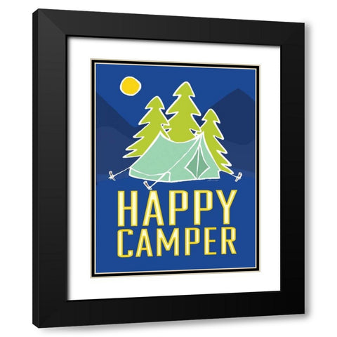 Happy Camper I Black Modern Wood Framed Art Print with Double Matting by Marrott, Stephanie