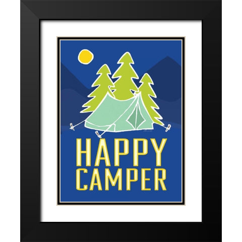 Happy Camper I Black Modern Wood Framed Art Print with Double Matting by Marrott, Stephanie