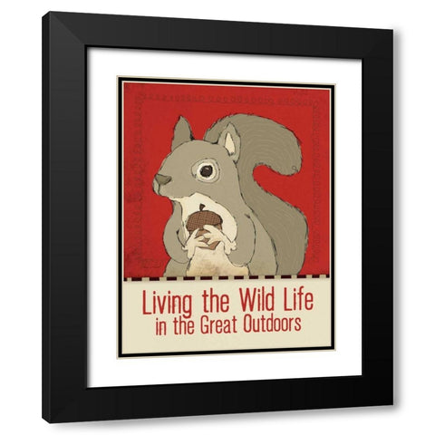 Wild Squirrel Black Modern Wood Framed Art Print with Double Matting by Marrott, Stephanie