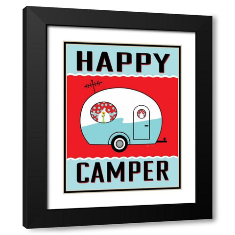 Happy Camper II Black Modern Wood Framed Art Print with Double Matting by Marrott, Stephanie